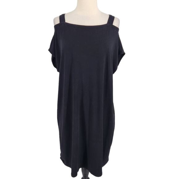 Eileen Fisher Cold-Shoulder Jersey Shift Dress Size small - Picture 2 of 6